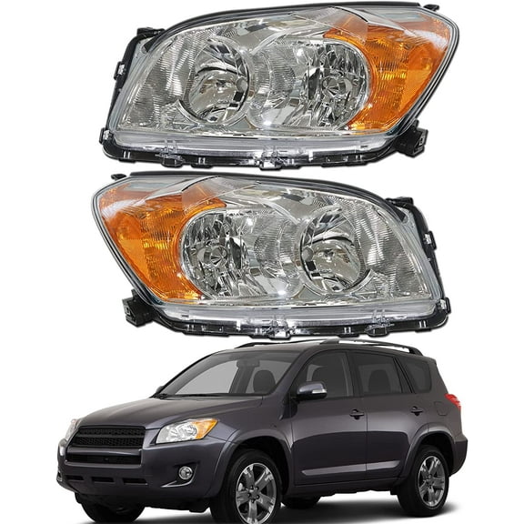 SEBLAFF Halogen Headlights Assembly Repalcement for RAV 4 2009 2010 2011 2012 Driver and Passenger Side