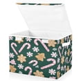 thumbnail image 2 of IAUYY 42*32*30cm Storage Bin with Lid Storage Boxes with Handles,300D Oxford Fabric+Hollow Board Applicable to Clothes Storage Office Storage,White Lollipops, 2 of 6