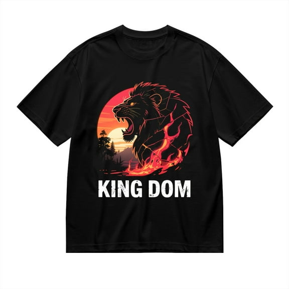 Black T Shirts for Men, King Dom,Lion Roar Print Mens Graphic Tees, 24013846,S