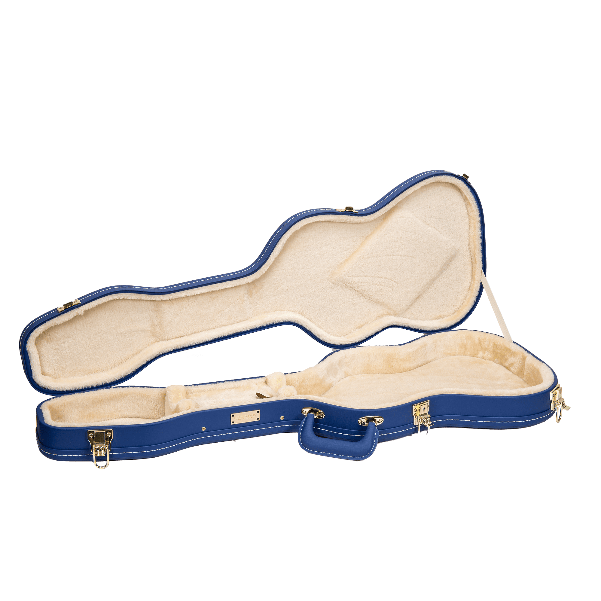 Crossrock Designer Series- Universal Wooden Case for Stratocaster and Telecaster Electric Guitars- Security Lock, Metal Feet, Storage Space- Vibrant Blue