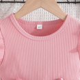 thumbnail image 4 of Robes de Printemps pour Filles Enfants Tout-Petits Filles Été Col Rond Manches à Volants Imprimés Fleurs Robe Décontractée avec Nœud Robes Bébé Rose 3 Ans-4 Ans, 4 of 7