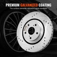 thumbnail image 3 of VEVOR Front and Rear Brake Kit Compatible with Toyota Sienna, Highlander, Lexus RX350, RX450h, Drilled and Slotted Brake Rotors Ceramic Brake Pads Replacement, 12.9" Front Rotors 12.2" Rear Rotors, 3 of 9