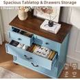thumbnail image 3 of Joaxswe 5 Drawer Dresser for Bedroom Set of 2, Tall Farmhouse Wooden Chests for Entryway, Light Blue, 3 of 8