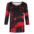 thumbnail image 4 of Pisexur Chandails en Molleton d'Halloween pour Femmes Manches 3/4 Col Rond Chandails en Molleton Graphiques Amusants Chandails à Capuchon Chandail Tops Tendance Automne Chandail Tops Blouses, 4 of 5