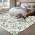 thumbnail image 2 of Retro Pastoral Washable Area Rug 5 x 8 ft Light Green Flowers Linen Background Farmhouse , Soft Non Slip Rugs Stain Repellent Indoor Felt Carpet for Living Dining Room Bedroom Home Office, 2 of 9