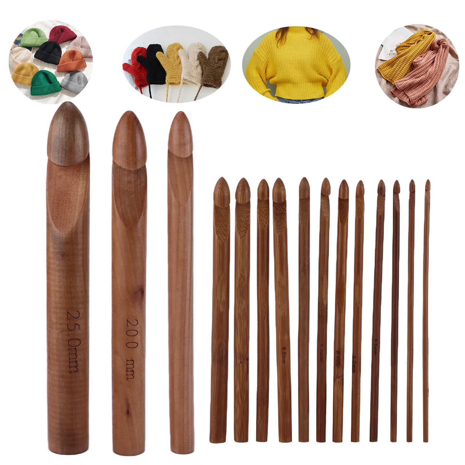 12pcs Bamboo Crochet Hook Set, 3mm-10mm Ergonomic Crochet Needles For  Knitting, Smooth, Comfortable, Durable, Suitable For Beginners And Crochet  Enthusiasts