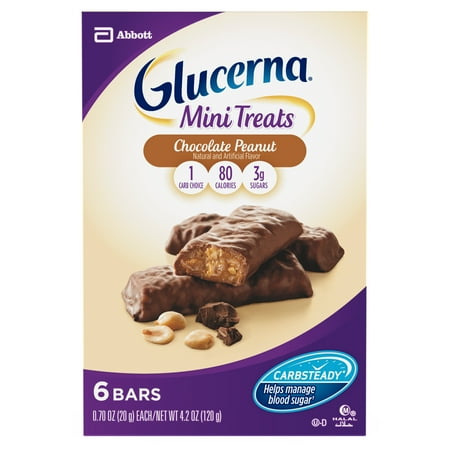 UPC 070074630304 product image for Glucerna Mini Treat Bars, To Help Manage Blood Sugar, Chocolate Peanut, 0.70 oz  | upcitemdb.com