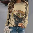 thumbnail image 1 of Hauts pour Femmes Décontractés Élégants 2023 Imprimé Halloween Manches Longues Col Rond Pull Décontracté à Capuche Costumes d'Halloween pour Femmes en Solde, 1 of 5