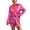 Leopard Hot Pink, variant on Avidlove Women Satin Pajama Sets Long Sleeve Button Down Tops and Ruffle Shorts Pjs Silk Lounge Set Notch Collar Sleepwear