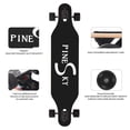 thumbnail image 2 of PINESKY Monopatín Longboard de 41 pulgadas, monopatín completo de arce natural de 9 capas para crucero, tallado, estilo libre y descenso con mariposa T-Tool, 2 of 5