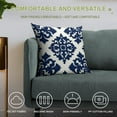 thumbnail image 4 of Blue And White Pioneer Flower Pillow Covers,Blue And White Pioneer Flower Throw Pillow Covers 18"×18" ,Living Room Sofa Couch Pillow Covers,Decorative Pillow Covers, 4 of 7