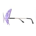 thumbnail image 4 of Rimless Butterfly Wing Unique Party Shade Sunglasses Gold Purple, 4 of 4