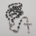thumbnail image 2 of Cuentas de rosario católico para hombres y mujeres - Rosario de gemas negras naturales, regalos católicos., 2 of 3