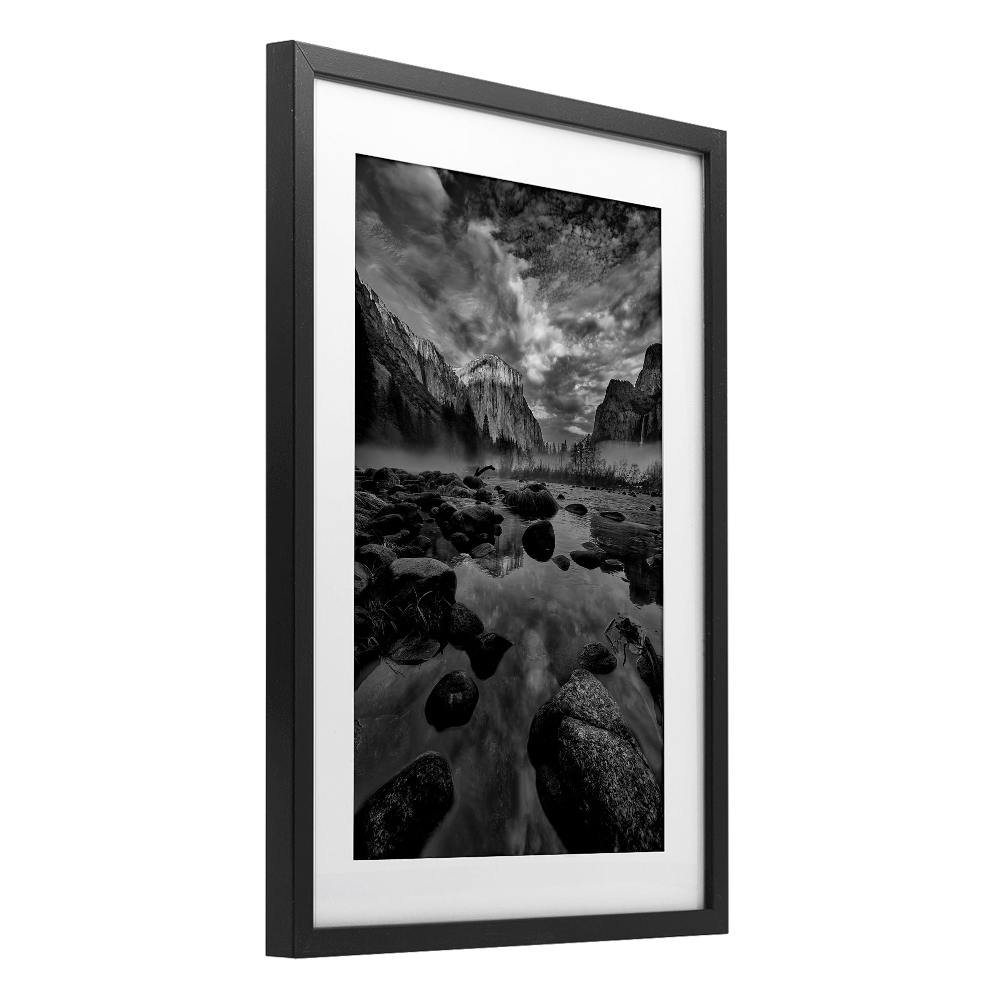 Stupell Industries Morning in Yosemite Valley Black Framed Print Under Glass, design by Jon Evan
