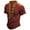 Red, variant on Fashion Men Lace Up V Neck Short Sleeve Boho Renaissance Pirate Medieval Shirts Summer Vintage Stand Collar Color Block Top Red L