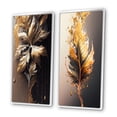 thumbnail image 3 of Designart "Abstract Gold Leafage I" Leaves Framed Wall Art Set Of 2 - Gold Floral Gallery Wall Frame Set For Home Decor, 3 of 7