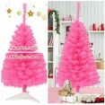 thumbnail image 6 of Costway 3 ft Premium Artificial Christmas Mini Tree Holiday Season with Plastic Stand Pink, 6 of 8