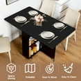 thumbnail image 5 of Folding Dining Table, Dinner Table with Shelves, Space Saving Foldable Dining Table with 6 Wheels, Kitchen Table for Small Spaces -Black, 5 of 10