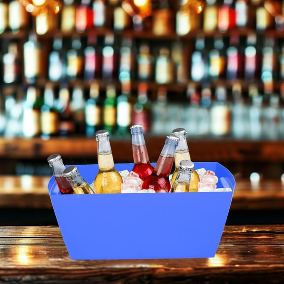 KONTONTY Blue Plastic Beer Bucket for Parties with Thick Material and SpaceSaving Large Capacity