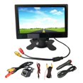 thumbnail image 1 of 7in Car Reversing Monitor 12 to 24V 170 Degree Wide Angle Color LCD HD Two Way Video Input for Truck Trailer Van Vehicles 4LED Light Camera, 1 of 5
