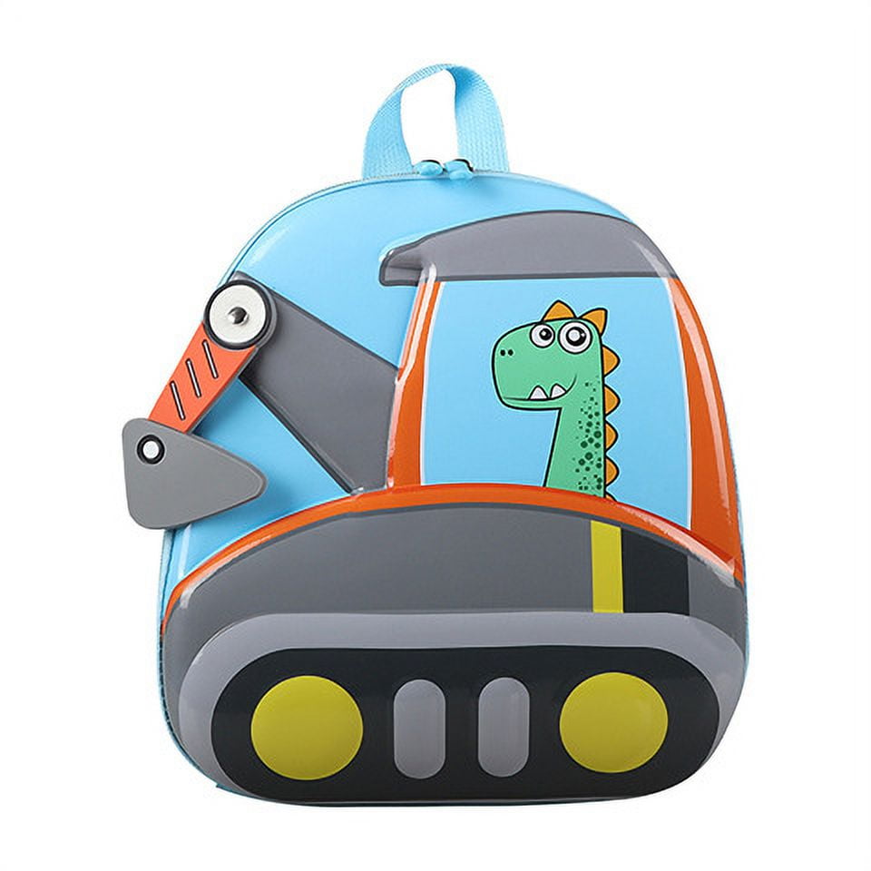 CJUAN Toddlers Backpack Childish 3D Truck Excavator Kids Bookbag for
