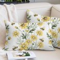 thumbnail image 2 of Yellow Spring Floral Pillow Covers 12"x20", Summer Daisy Botanical Flowers Soft Brushed Microfiber Breathable Throw Pillow Covers, Decorative Pillowcase with Zipper for Couch Sofa Bedroom Living Room, 2 of 9