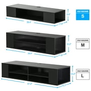 FITUEYES Modern Wall Mounted Floating Television Stand Media Console, Black, Cable Management, 39.4 in Length