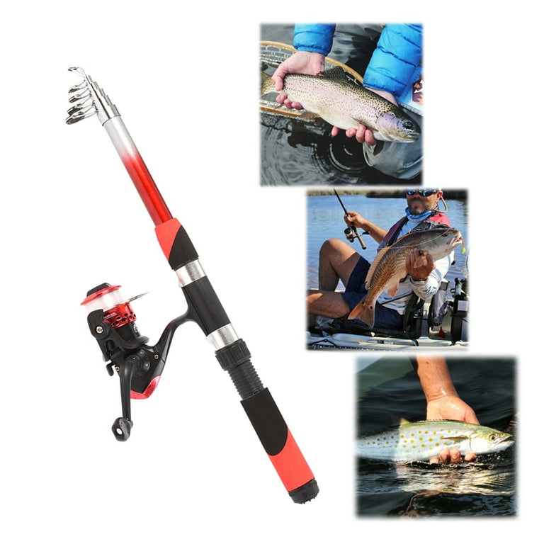 Fishing Pole Kit, Carbon Fiber Telescopic Fishing Rod and Reel