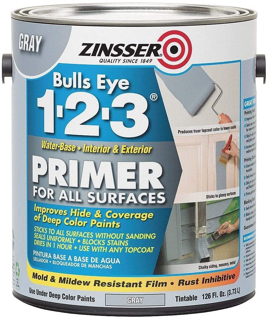 Zinsser 285085 Primer Water 1gal Gray Interior/Exterior Pack of 2