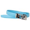 thumbnail image 3 of Leather Ratchet Belt for Women, Trim to Fit 18"- 44" Waist, Automatic Slide Buckle, No Holes, Gift Box by CANDOR AND CLASS (W723 Gunmetal / Sky Blue 25mm width, Small), 3 of 8