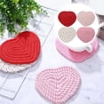thumbnail image 5 of Valentine's Day Heart-Shaped Coasters Handmade Braided Heart Cotton Coasters Pink Red Cup Mat, Anti Slip Absorbent Drinks Mat for Home Restaurant Housewarming Gifts, 1/4Pcs(Mixcolor,4.9x4.1"), 5 of 7