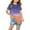 Blue, variant on NAISIBABY Summer Girls Short Sleeve Printed T-Shirt, Kids Round Neck Casual Daily Versatile Tops Green 11-12T
