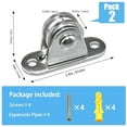 thumbnail image 3 of Apooke Small Pulley Block Silents Wall Ceiling Mount Pulley with Bearing Fixed Pulleys Wheel for Cord Material Handling Moving, 3 of 7