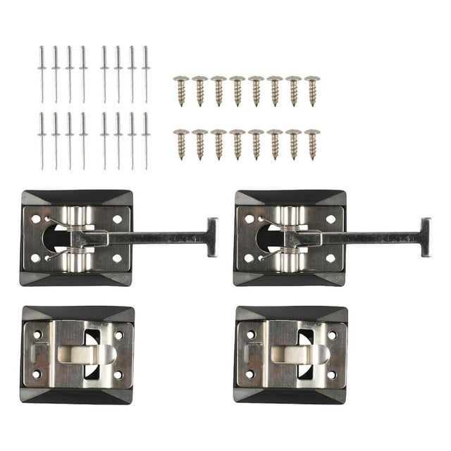 DYNWAVECA Support de Porte de VR, Support de Porte de VR en Acier Inoxydable Attrape Loquet, Loquet de Porte de Remorque de Cargaison pour Remorque Campeurs Bagages Autocaravane VR 2 Pcs