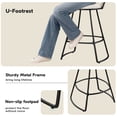thumbnail image 4 of Andeworld 24'' Barstools set of 2, Modern Velvet Bar Stools with Woven Back, Counter Height Barstools with Upholstered Seating, U-Footrest, Ivory, 4 of 7