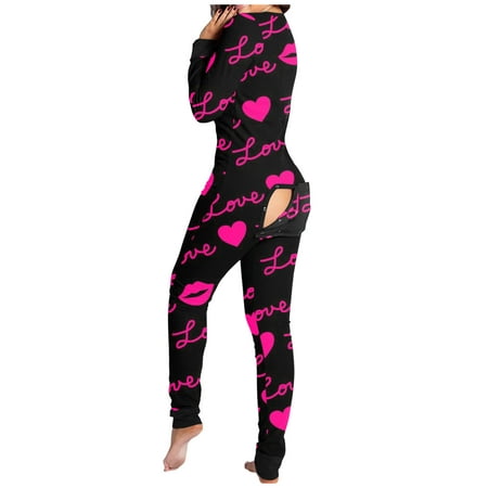

Print Sleeve Bodysuit Long Playsuit Button Nightwear Women Jumpsuit Romper Women s Jumpsuit Pajama Gown Lady Pajamas Set