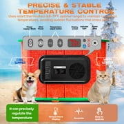 Heated Cat House, Pet Air Conditioned Room, Pet House with Heating and Cooling Function, with Refrigeration, Heating, Ventilation Modes, Suitable for Cats and Small Dogs (Green & Orange)