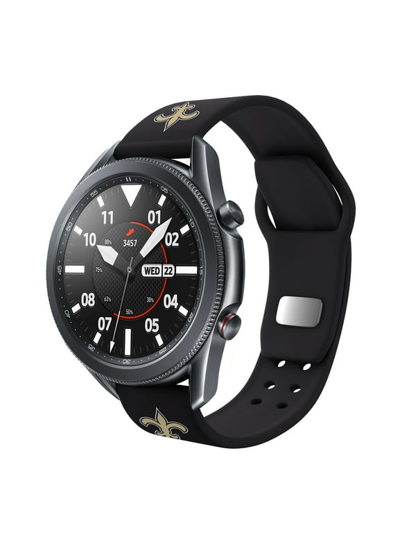 Black New Orleans Saints 20mm Samsung Compatible Watch Band