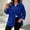 Blue, variant on Women's Lapel Corduroy Button Down Shacket, Roll Tab Long Sleeve Dual Chest Pocket Loose Fit Solid Overshirt Jacket for Fall Winter Daily