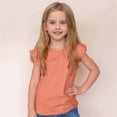 thumbnail image 2 of kpoplk Girls' Short Sleeve Shirts Kids Crewneck T-Shirts Summer Tops Basic Tees 5-14 Years(Orange,3-4 Y), 2 of 5