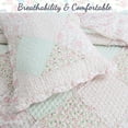 thumbnail image 3 of Cozy Line Pink Rosa Floral Real Patchwork 100% Cotton 2-Piece Reversible Quilt Bedding Set, Twin, 3 of 6