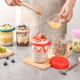 thumbnail image 3 of Recipientes de avena Overnight Oats Xileanalee, 530 ml, con tapas y cucharas, paquete de 6, 3 of 9