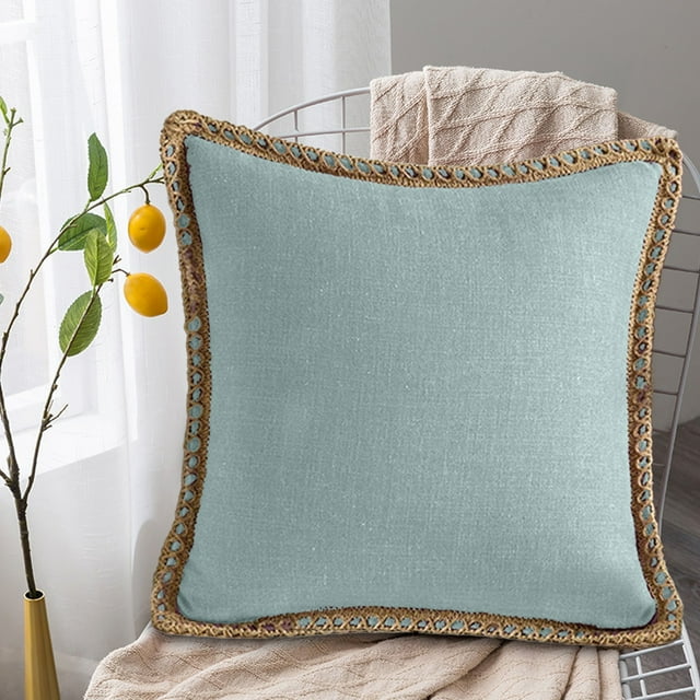 Sokhug Housses de Coussin Décoratives, Lin Doux Designs Modernes Double Face, à Assortir pour la Décoration Intérieure, Inserts Non Inclus 17.7 Pouces