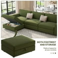 thumbnail image 6 of QEZEOM Modern Sectional Sofa Couch, Oversized 5 Seat Sofa, U Shaped Sofa with Storage Ottoman, Upholstered Sectional Sofa for Home, Apartment, Office, Green, 6 of 8