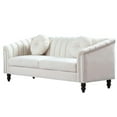 thumbnail image 6 of Gewnee Chesterfield Velvet Sofa Couch with Nailhead Trim and 2 Pillows for Living Room,Beige, 6 of 8