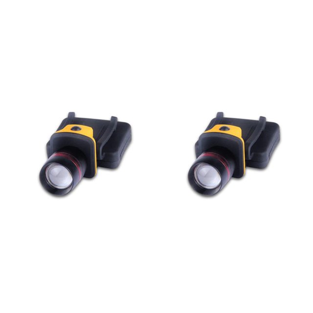 Advancent Linterna frontal LED XPE con Clip, linterna frontal de alto brillo, linterna para acampar, correr, linterna con batería, accesorio de Amarillo 2Conjunto