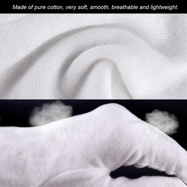 5 Pairs White Cotton Gloves Cotton Cosmetic Moisturizing