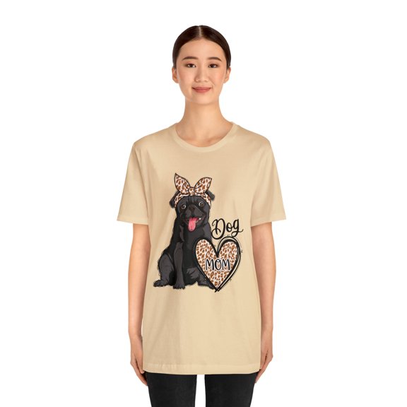 Trendy Leopard Print Pug Dog Mom Shirt