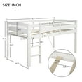 thumbnail image 7 of CITYLE Twin Size Low Loft Bed with Built in Ladder, Wooden Twin Loft Bed for Kids Junior, Full-Length Guardrails, Space Saving Design, No Box Spring Needed, White, 7 of 7