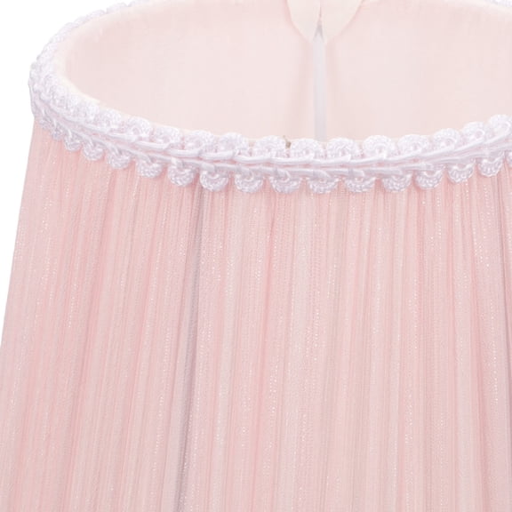 OUNONA Decorative Pink Cloth Lamp Shade for Table and Floor Lamps with Metal Frame for Use